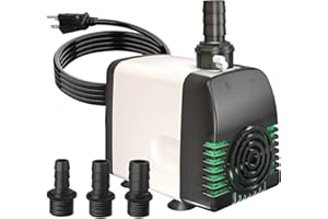 Knifel Submersible Water Pump - 880GPH 45W Pond Pumps Ultra-Quiet with Auto Shut-Off & Adjustable Flow Rate for Fountains, Hydroponics, Ponds, Aquariums, and More