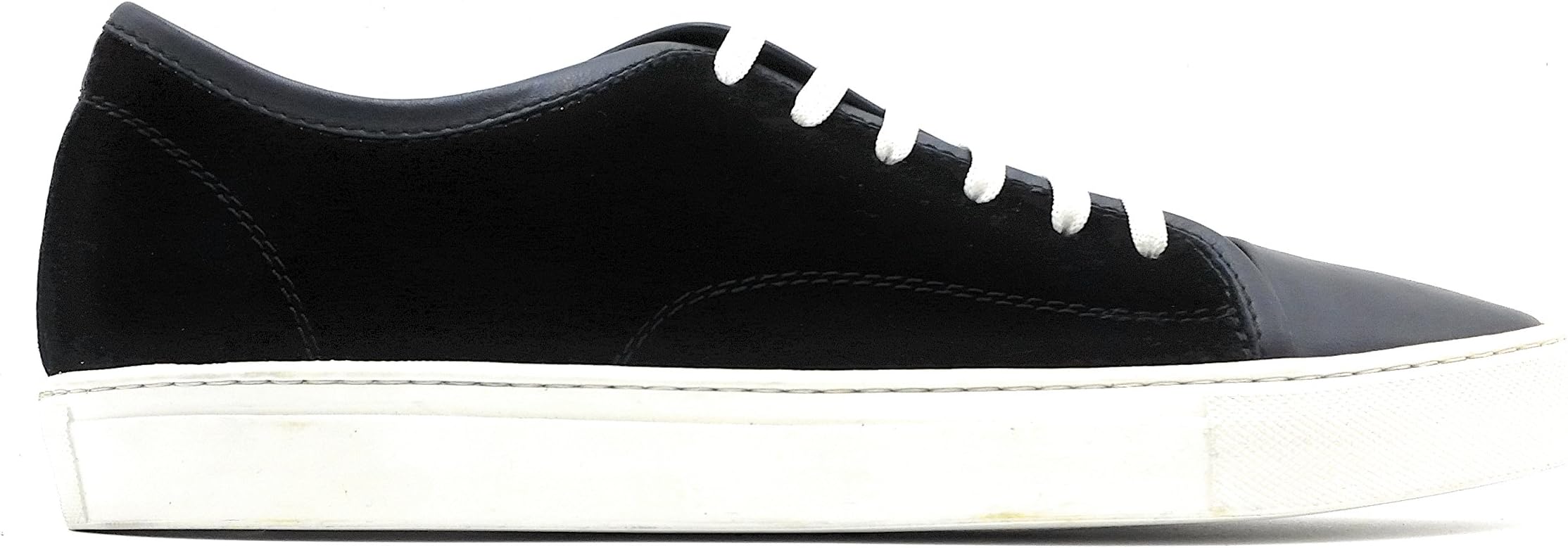 Doucals Velvety-Suede and Leather Low-Top Sneaker (11 US; 44 EU) Made in Italy