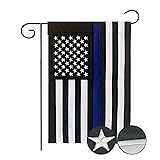 AMZFLAG Thin Blue Line Garden Flag 12x18 Inch Made