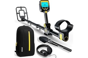 Metal Detector for Adults Waterproof - 2000mAh Chargeable Professional Cordless Gold Detector with LCD Display, Retractable Foldable Higher Accuracy Metal Detector with 10" IP68 Coil - OKESAM
