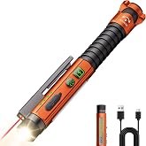 PASIION EDC Flashlight Rechargeable,800 Lumen Small Flashlight with Magnetic Clip &amp; Base, 11 Modes LED Flashlight,Glass Breaker&amp;Bottle Opener, USB-C Flashlight for Working,Home and Emergency