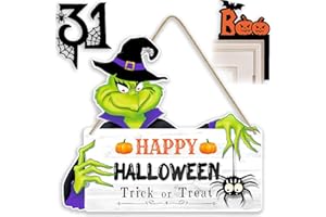 BWFY 3PC Halloween Decorations, Halloween Wood Hanging Sign for Front Door Hanger Wreath Decor Indoor Outdoor Yard Wall Decorations Happy Halloween Wooden Signs for Home Wall Decor Large Size 11.37 * 9.96