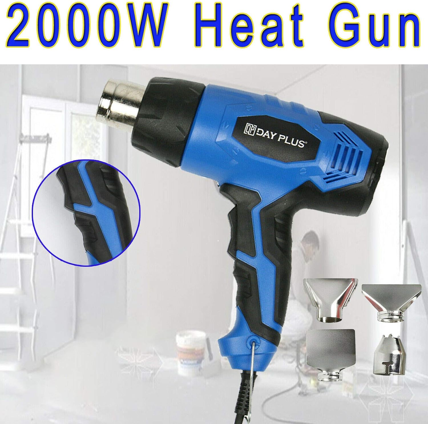 2000W Hot Air Gun Heat Gun Kit Set with 4 Piece Targeting Nozzles, High