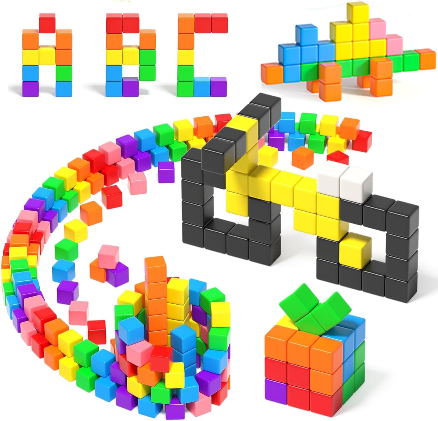 Apluses 54 PCS Magnetic Blocks, Magnetic Building Blocks for Toddlers 3+, Montessori Toys, Magnet Cubes, Preschool STEM Educational Sensory Magnet Toys for Kids Ages 3-5 Year Old Boys and Girls