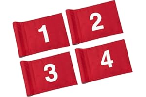 KINGTOP Numbered Golf Flag 8x6 Inch – Upgraded Double Layer 420D Nylon, Double Sided Printing, Tube Inserted – Mini Practice 