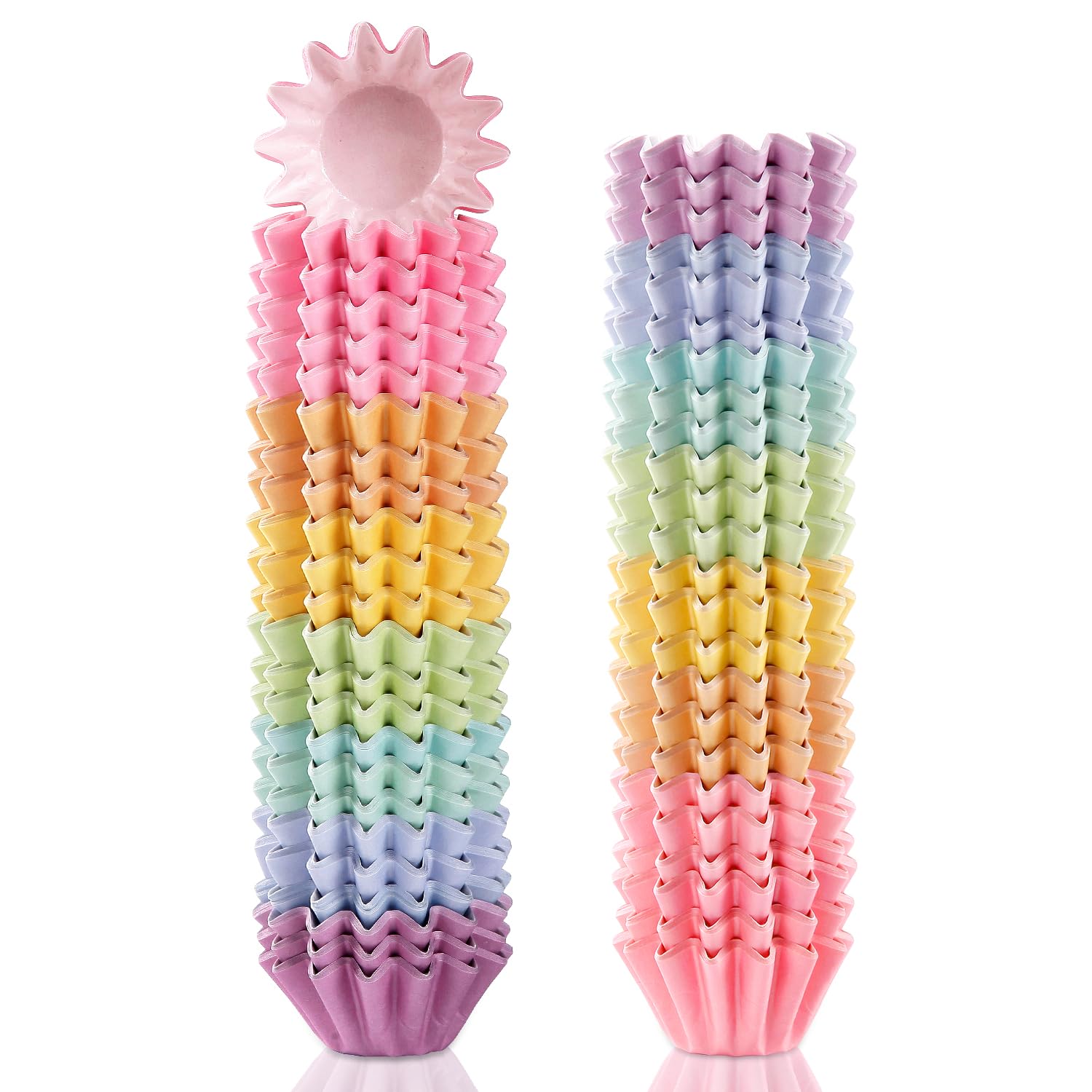 Photo 1 of Quera 240 Pcs Grease-Resistant Mini Cupcake Liners Rainbow iridescence Heavy Duty Paper Muffin Baking Cups for Wedding Birthday Party Baby Shower(1.18 x 1.18 in)