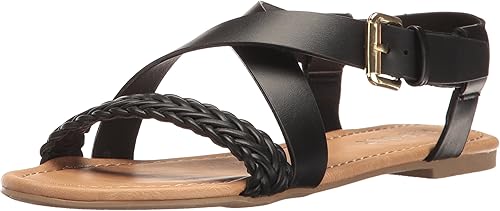 report black flat sandals