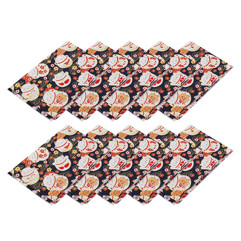 Cotton Fabric,10Pcs Japanese Style Fabric for Crafts Sewing Quilting 9.8 x 7.9in Cat Dog Printed Floral Patterns Patchwork Cotton Fabric Fat Quarters,Fabric Bundles Sewing Quilting Crafts
