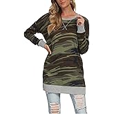levaca Womens Petite Cute Loose Casual Tunic Tops for Leggings Camo S