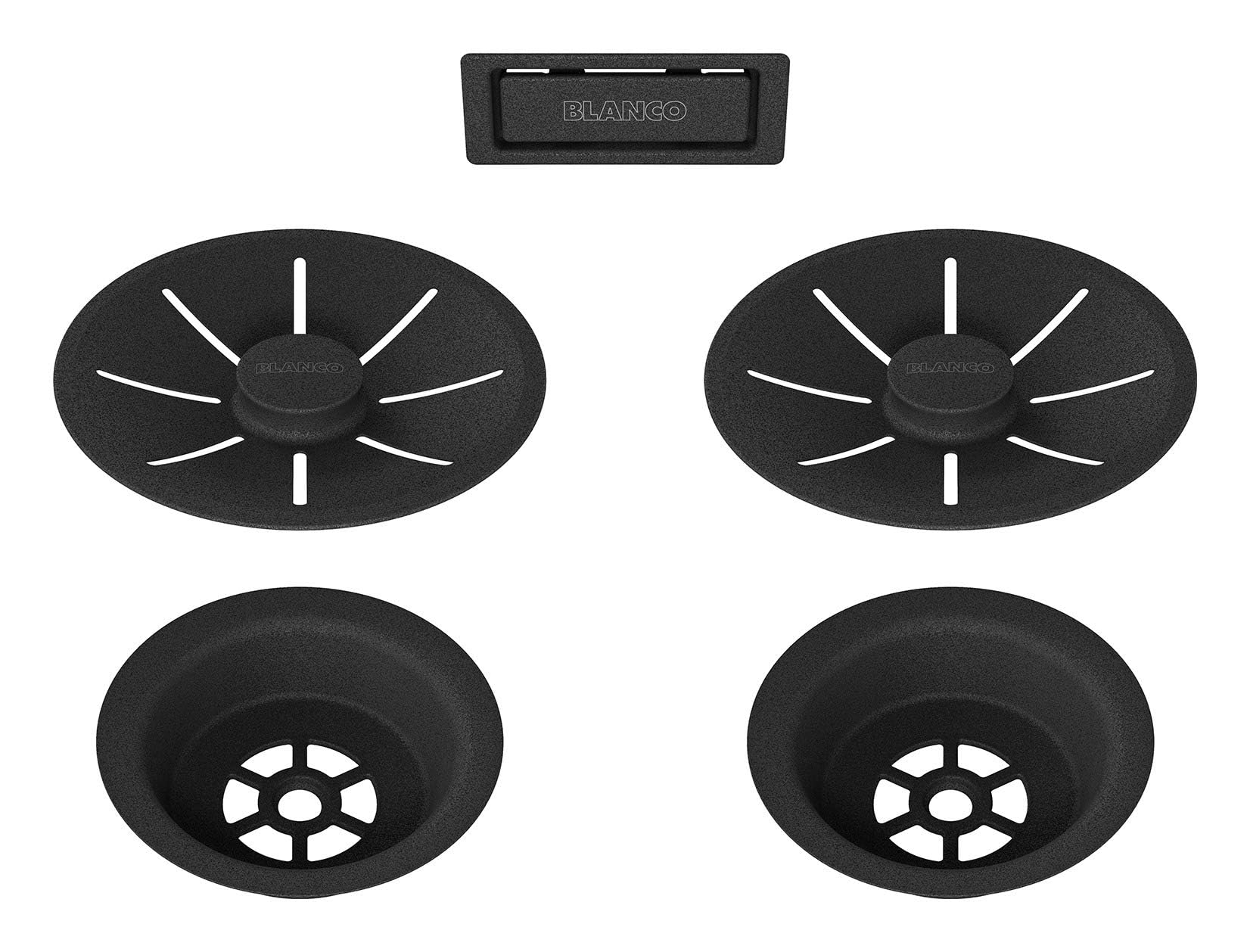 BLANCO Waste and Overflow Set for Double Bowl | Black matt