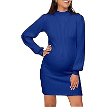 Lueluoye Maternity Sweater Dress for Pregnant Women Turtleneck Puff Sleeve  Knit Slim Fit Bodycon Mini Dress, 06-royal Blue, Small : Amazon.ca:  Clothing, Shoes \u0026 Accessories