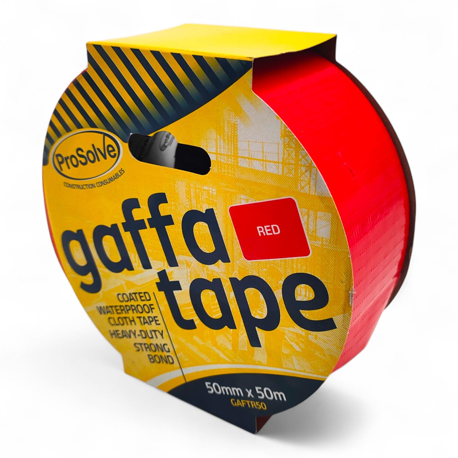 MSF Pack OF 2. PROSOLVE 50mm x 50m Red Premium Gaffer Tape Cloth Gaffa Duct Waterproof Pack OF 2. Size (50mm x 50m).