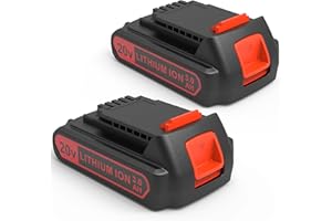 PEYESTEN 2 Pack 3.0Ah 20v Battery Replacement for Black and Decker 20v Lithium Battery LB20 LBX20 LST220, Compatible with All Black and Decker 20v Cordless Power Tools and Charger.