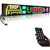 Large Programmable LED Sign, P5 Resolution Indoor Store LED Sign, Bluetooth APP, for Business Retail Shop Window Display (43"x 6")