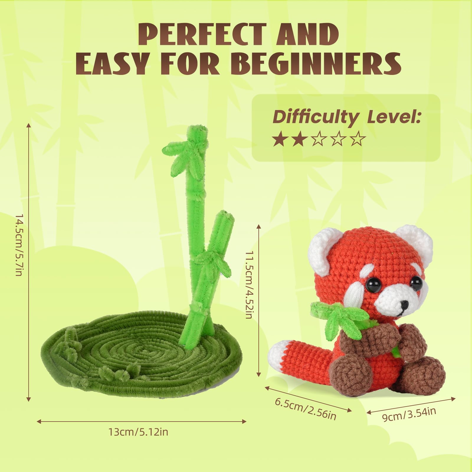 Gipony Crochet Kit for Beginners, Crochet Animal Kits, Crocheting Kit for Starters, Learn to Crochet with Step-by-Step Video Tutorials, Beginner Crochet Kit for Adults(Panda)