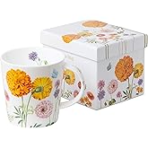 Grace Teaware Gift Boxed 16-Ounce Single Bone China Coffee Cup/Tea Mug (Dahlia Butterfly)