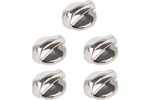 Walmine Silver Plastic WB03T10284 Oven Control Knob Replacement for GE, Replace 1373043 AP4346312 PS2321076 Pack of 5