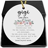 cvjutf Gigi Definition Christmas Mothers Day Ceramic Ornaments Gifts for Gigi Women Grandma from Grandkids Grandson Granddaughter, Grandma Christmas Tree Haning Ornaments Decorations, 3x3 Inch