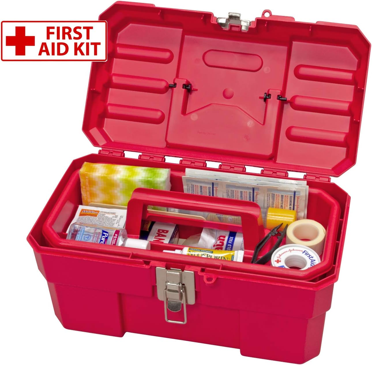 Akro-Mils 14-Inch ProBox Plastic Toolbox for Tools, Hobby or Craft Storage Toolbox with Removable Tray, Model 09514, (14-Inch x 8-Inch x 8-Inch), Red: Home Improvement