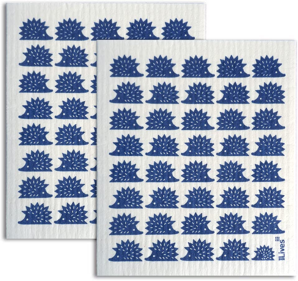 Ninelives Hedgehog Dish Cloth Set of 2 | Cleaning Cloths for Kitchen and Bathroom | Sponge Cloth I Cleaning Cloth
