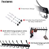 Dseap Coat Rack Wall Mount 74cm 8 Triple Hooks Stainless Steel Black view 7