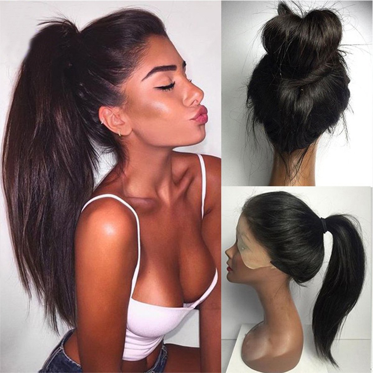 Durable Service Vanessa Queen Long Straight Hair Wig High Ponytail
