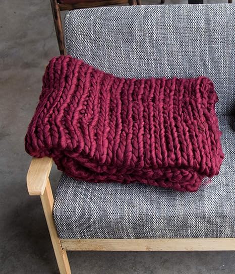 Yiyida Decke Wolle Garn Stricken Decke Handgemachte Klobige