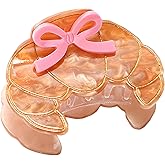 Fun Food Shape Hair Claw Clips - Acetate Bread and Sushi Design, Strong Hold for Thick and Thin Hair, Stylish Hair Accessories for Women (Brown Bread)