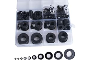 YOUFEN 600Pcs 10 Sizes Nylon Flat Washers for Screws Bolts, Round Black Plastic Washer Assortment Kit for Electrical Connections Household Commercial Appliances (M2 M2.5 M3 M4 M5 M6 M8 M10 M12 M14)