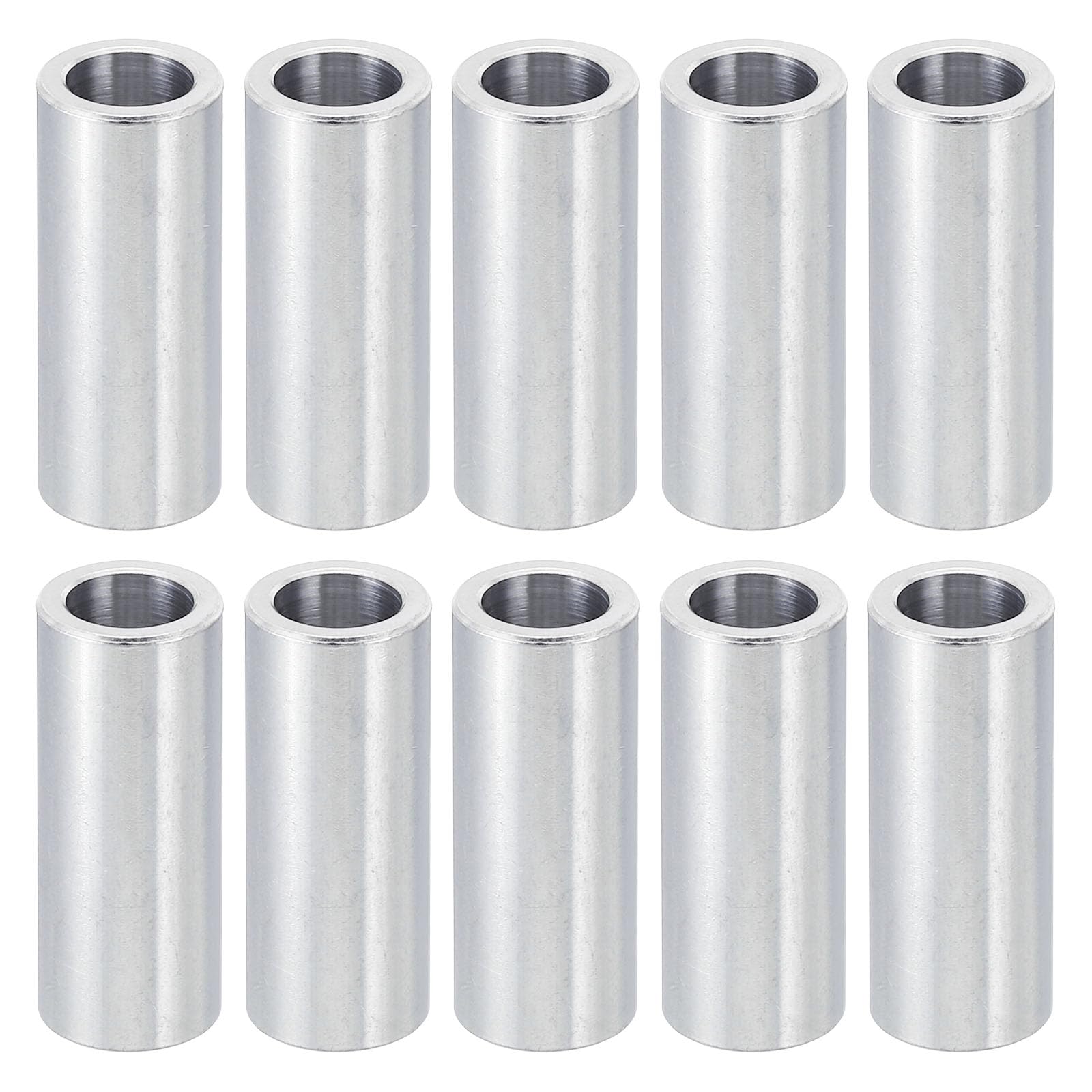 PATIKIL M8 Aluminum Spacers, 10 Pcs Metal Spacer Aluminum 8.2mm ID x 12mm OD x 30mm L Aluminum Spacer Screw Standoff Round for 5/16" or M8 Screw Bolts