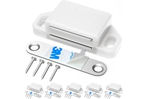 Tonitrui Cabinet Magnetic Catch Door Latch 30LB for Kitchen Drawer Magnets to Stay Closed Magnetic Catch Closet for Drawer（White 6 Pack）
