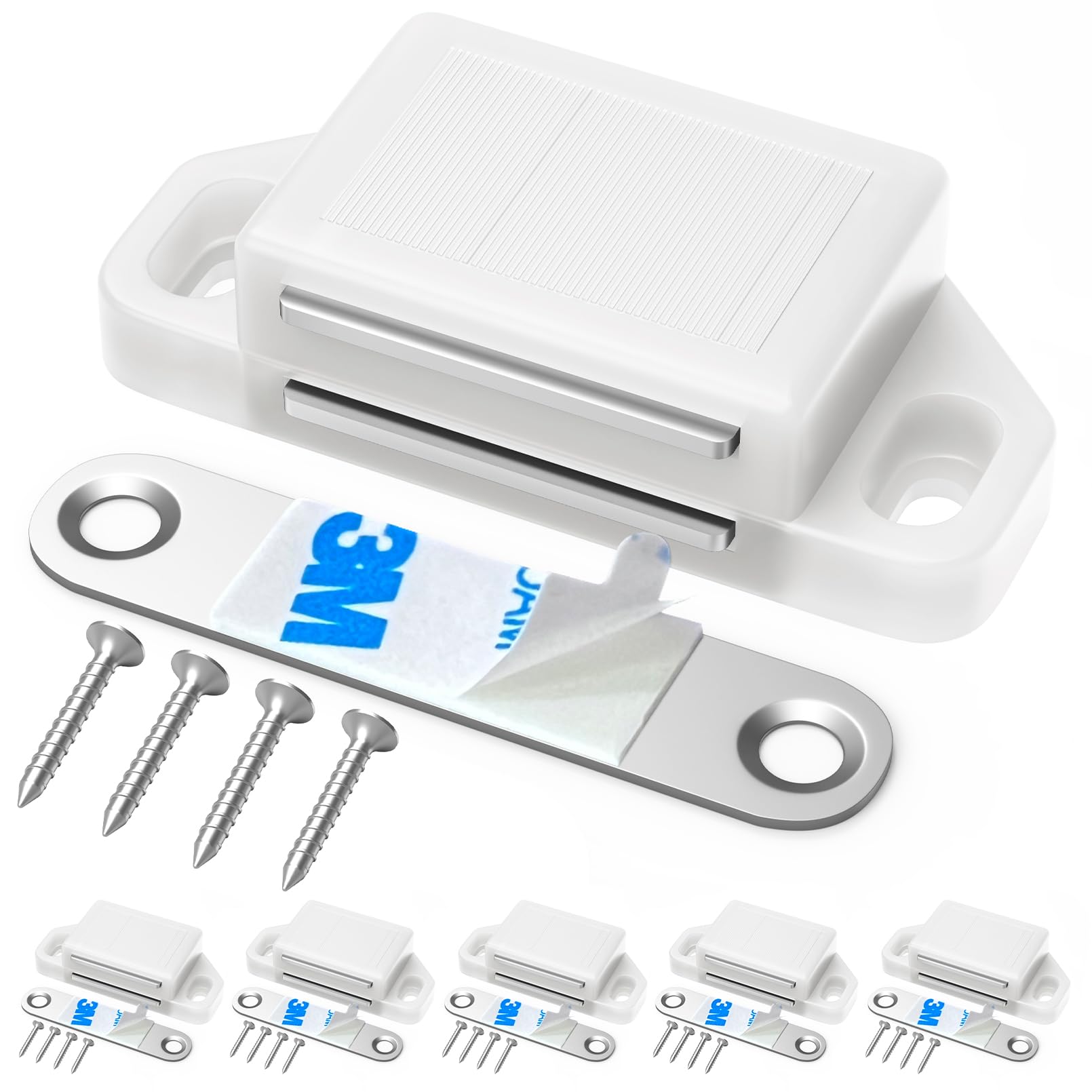 Tonitrui Cabinet Magnetic Catch Magnetic Cabinet Door Catch Magnetic Cabinet Latch for Kitchen Drawer Magnets to Stay Closed Magnetic Catch Closet for Drawer（White 6 Pack）