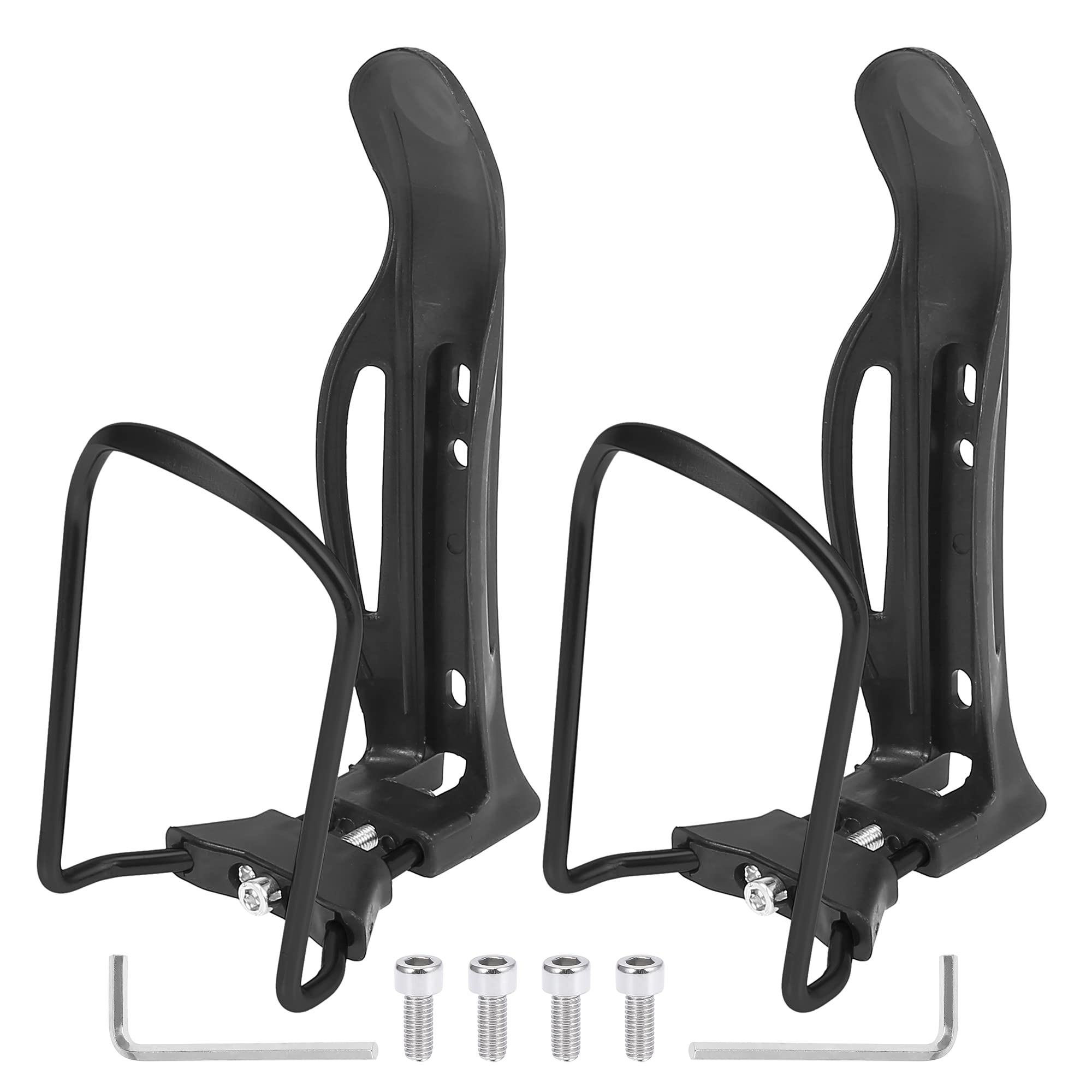 X AUTOHAUX 2pcs Adjustable Bicycle Drink Holder Cup Bottle Cages Rack Black