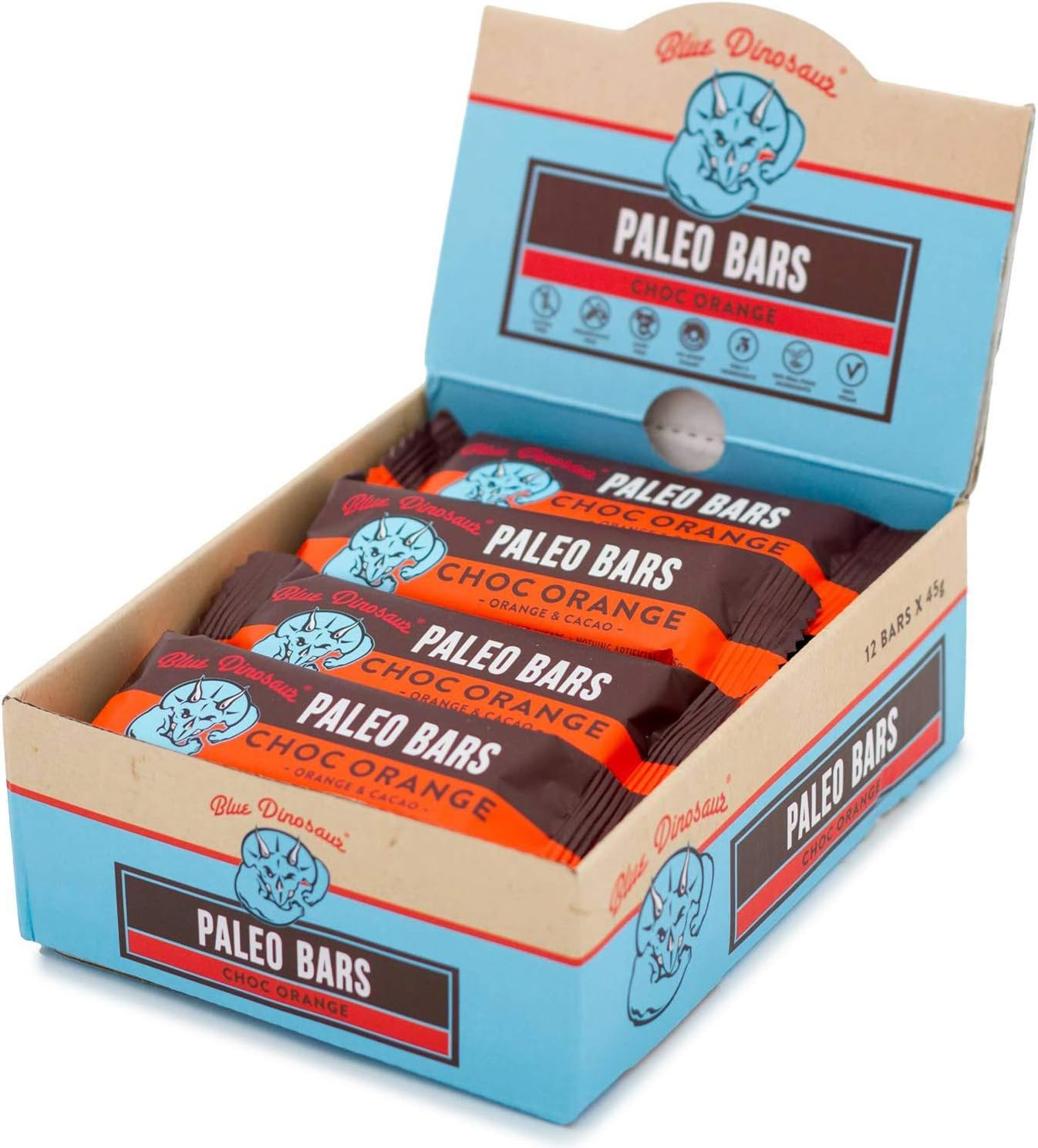 Blue Dinosaur Paleo Bars Choc Orange 45g