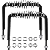 Dunzy 2 Pieces 6" Steel Spring Handle 5" Wide Overall with 1/2", Black | Steel Rod for BBQ Pits Trailers Custom Metal Projects Wood Stove Handles Replacement Grill Barbecue Tool Sets