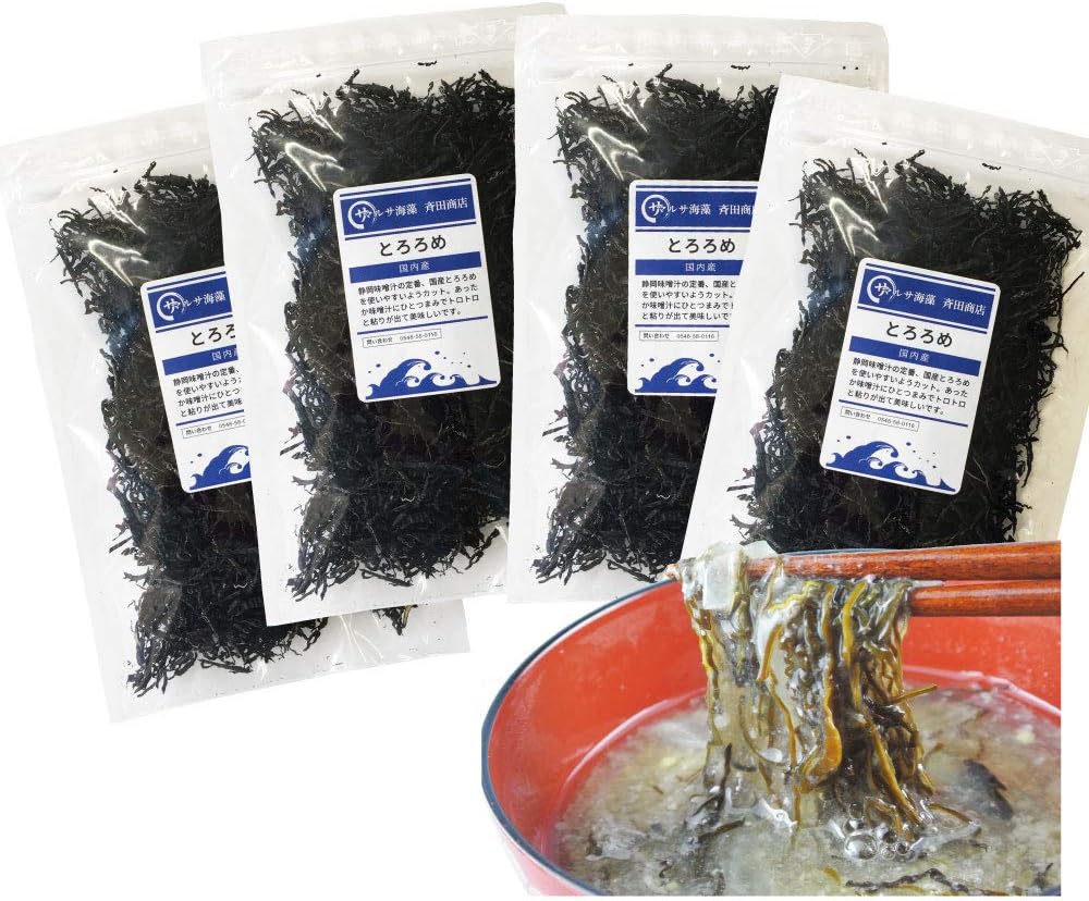 Amazon とろろめ かじめ 108g 27g 4袋 希少な粘り海藻 ねばり とろみ マルサ海藻 斉田商店 海藻類 通販