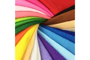FLIC-FLAC 24pcs Thick 1.4mm Soft Felt Fabric Sheet Assorted Color Felt Pack DIY Craft Sewing Squares Nonwoven Patchwork (15 * 15cm)