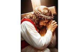 CEOVR Jesus Prayer Diamond Painting Kits for Adults, Cross Diamond Art Dots Crystal 5D Full Drill Easter Peinture Diamant Cra