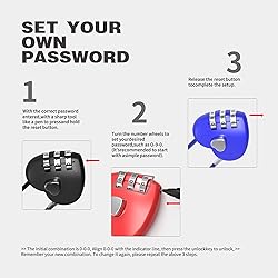 UP Security Small Combination Padlock, Cable Locks