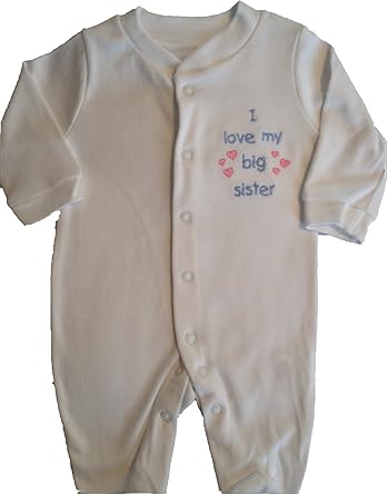 i love my big sister baby sleepsuit