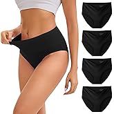 INNERSY Women's Modal Underwear High Waist Breathable Briefs Full Coverage Ladies Panties 4-Pack