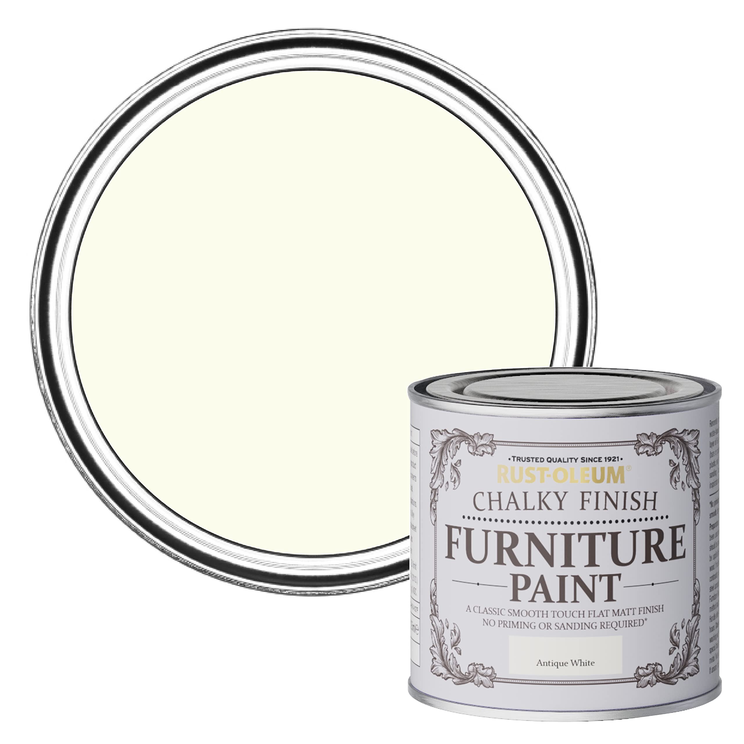 Rust-Oleum AMZ0013 Chalky Furniture Paint Antique White 125ml