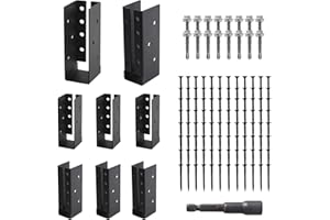 Nrspp Concealed Joist Hangers, 8 Pcs of 2"x6"Outdoor Concealed-Flange，Q235 Steel Plate Powder-Coated Concealed Joist Steel Bracket for 2"x6" Beam Swing