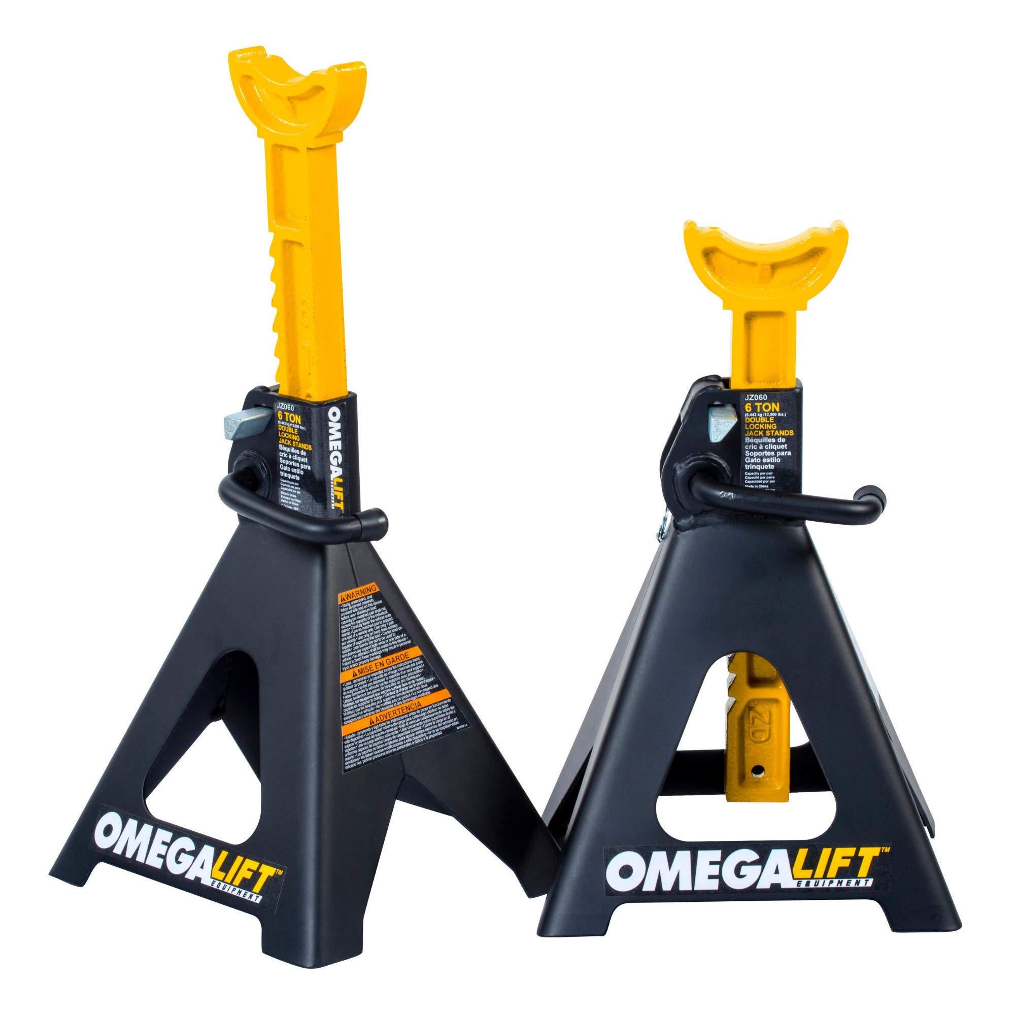 Photo 1 of ********************1 IS MISSING THE YELLOW PIECE***************
Omega Lift Heavy Duty 6 Ton Jack Stands Pair - Double Locking Pins - Handle Lock and Mobility Pin for Auto Repair Shop with Extra Safety (JZ060)