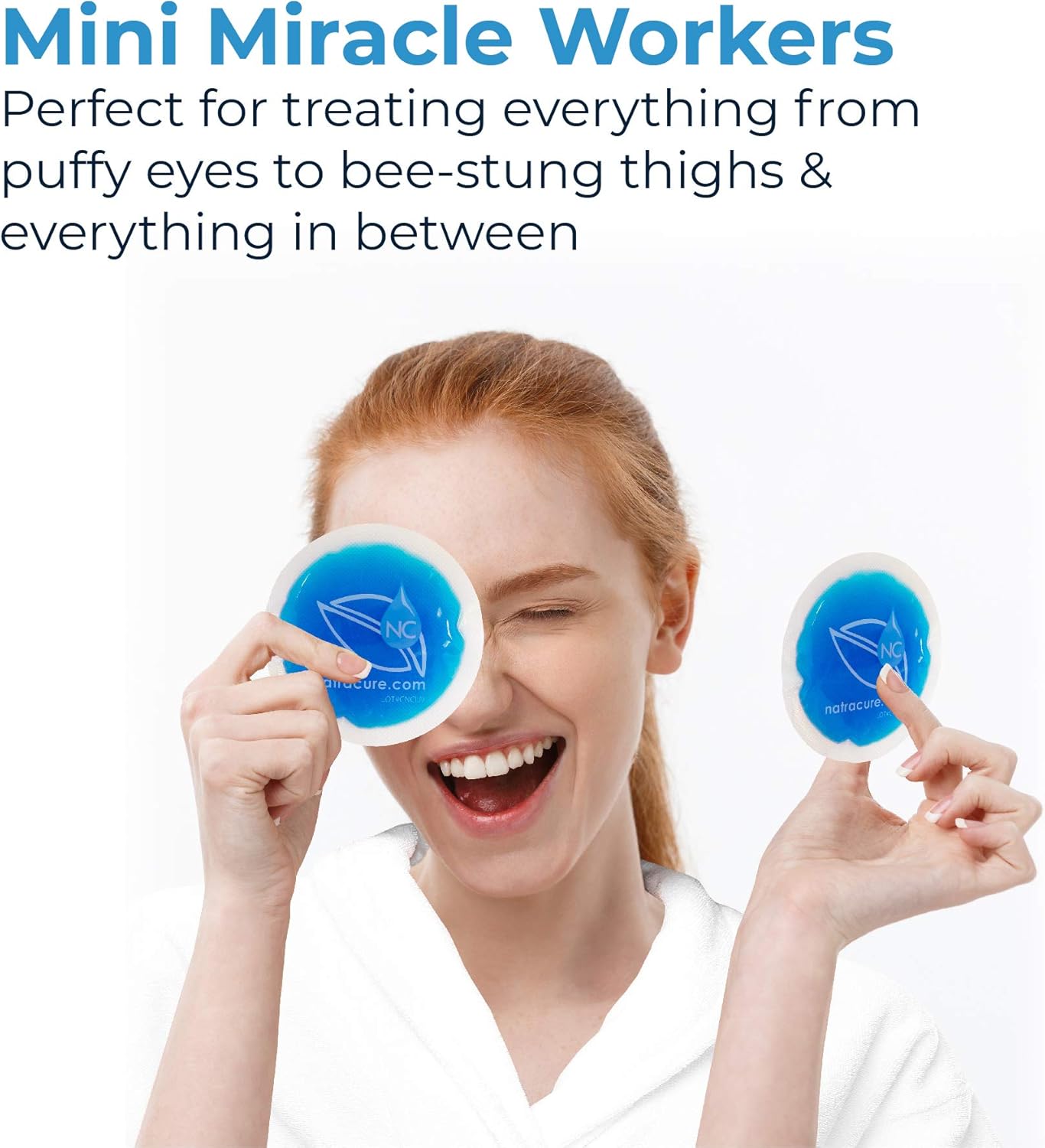 NatraCure 4" Circle Gel Ice Packs - 5 Pack Blue (Small Reusable Round Gel Cold Packs for kids injuries, breastfeeding, wisdom teeth, first aid, headaches, sinus and pain relief, tired eyes, arthritis): Health & Personal Care