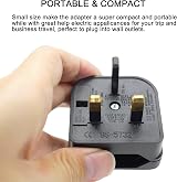 Casoter EU to UK Plug Adaptor 5A Fuse 2-Pin to 3-Pin 3 Pack Black view 5