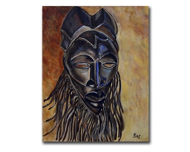 Download Amazon Com African Mask Gallery Wall Art Print Picture Primitive Global Yellow Home Decor Size Mat Option Handmade PSD Mockup Templates