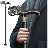 ispuoocti Dragon Cane, Handmade 3D Carved Wooden Walking Cane for Men Women | Tested to Support 500 LB with Ergonomic Derby Handle Natural Solid Wood Canes for Seniors, Healthier Wood Wax Oil Coating