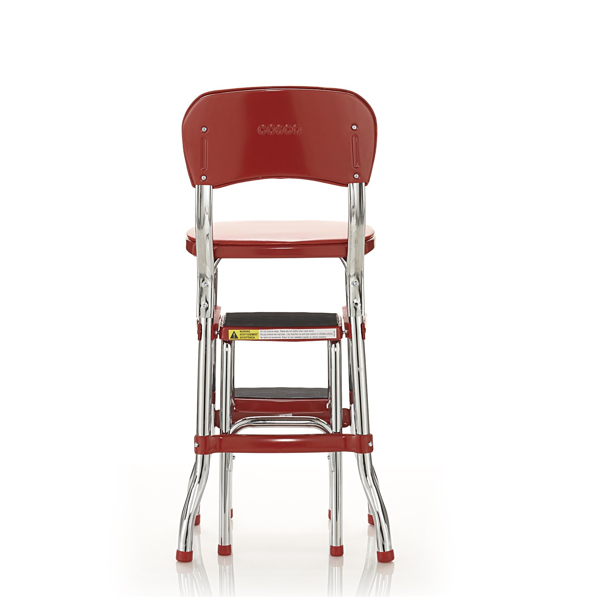 Cosco Retro Counter Chair/Step Stool, Sliding, Red on Galleon Philippines