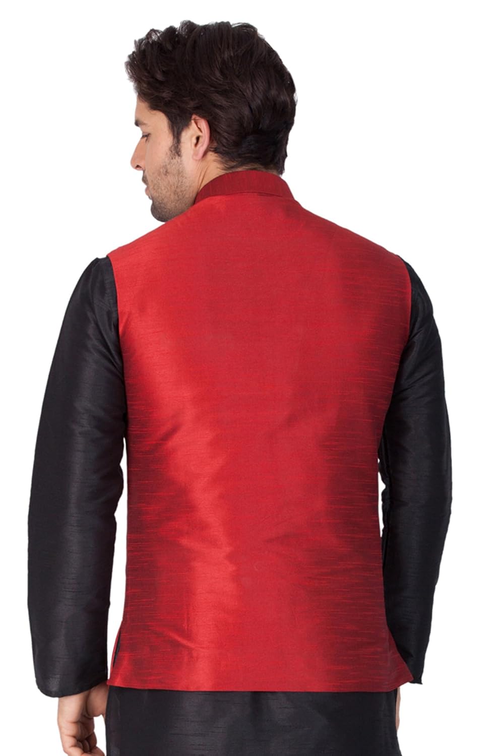 vastramay mens cotton blend nehru jackets (maroon_vasmj04ma)
